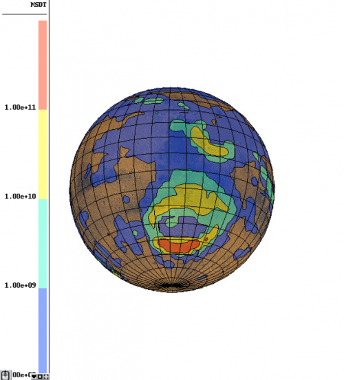 GCM simulation of dust settling on the surface around Hellas Basin