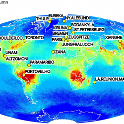 world map ground-based FTIR stations and HCHO data