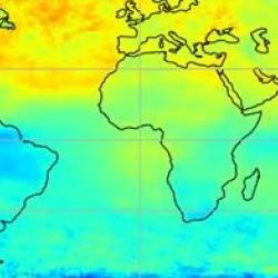 Cartes mondiales de la quantité d'ozone 