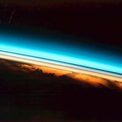 Earth orange-white aerosol layer in stratosphere