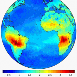 Répartition géographique du méthanol observée par le satellite IASI