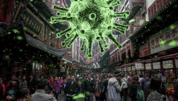 Illustratie corona virus uitbraak in China
