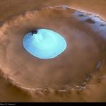 Water ice on Mars crater