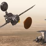 Mars ExoMars orbiter and rover on Mars