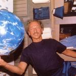 Dirk Frimout Earth globe balloon in space